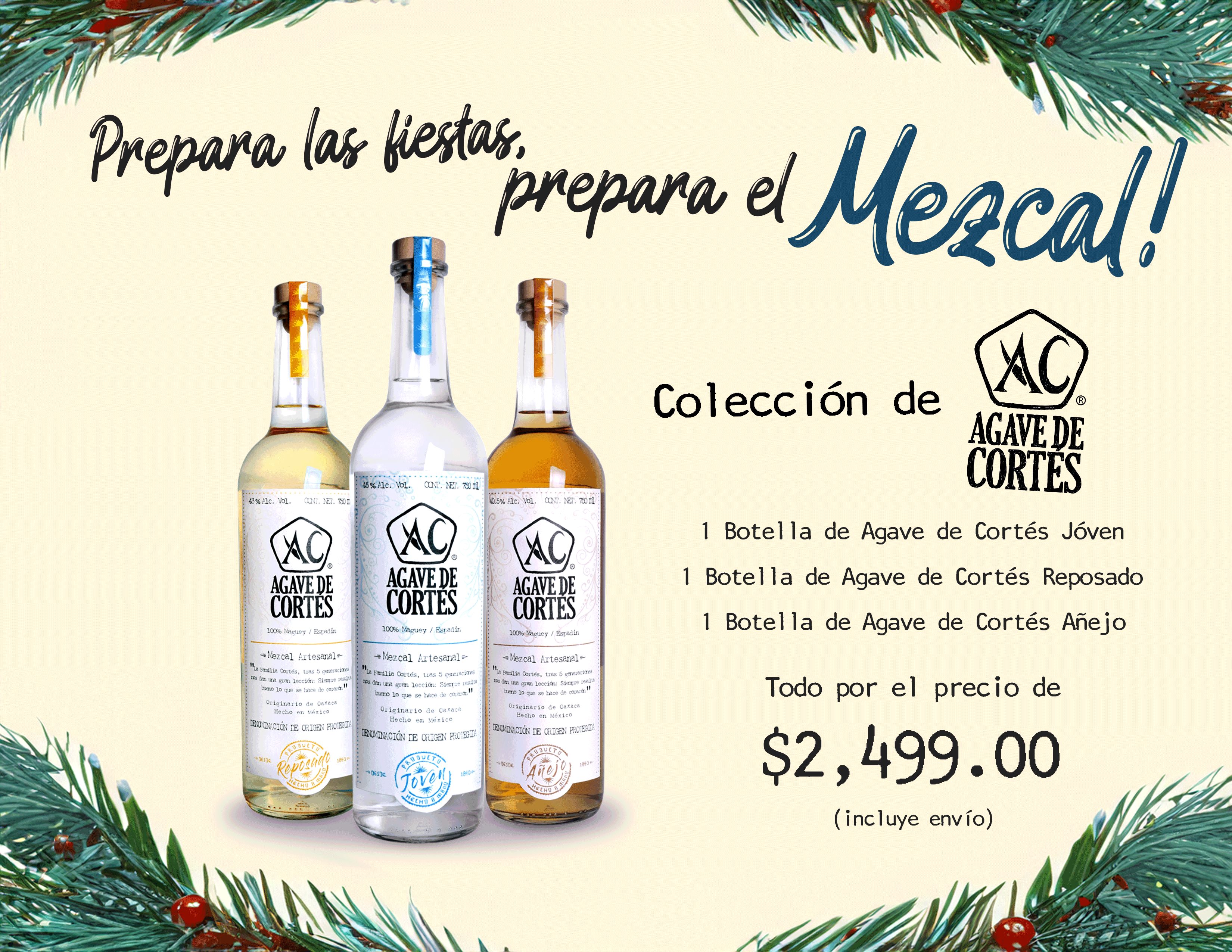 Colección Agave de Cortés, prepara las fiestas prepara el mezcal